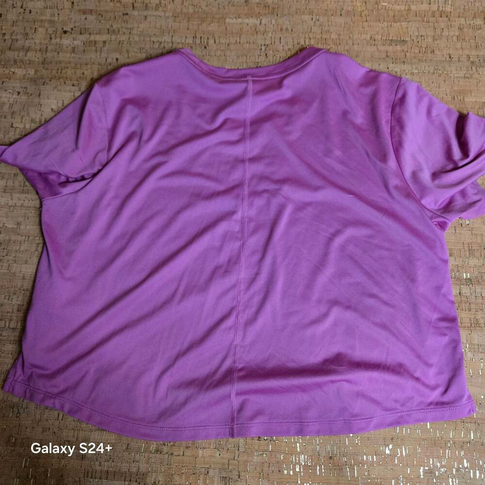Nike Dri-FIT Cropped Short Sleeve Training Top Purple Size L - Picture 4 of 7